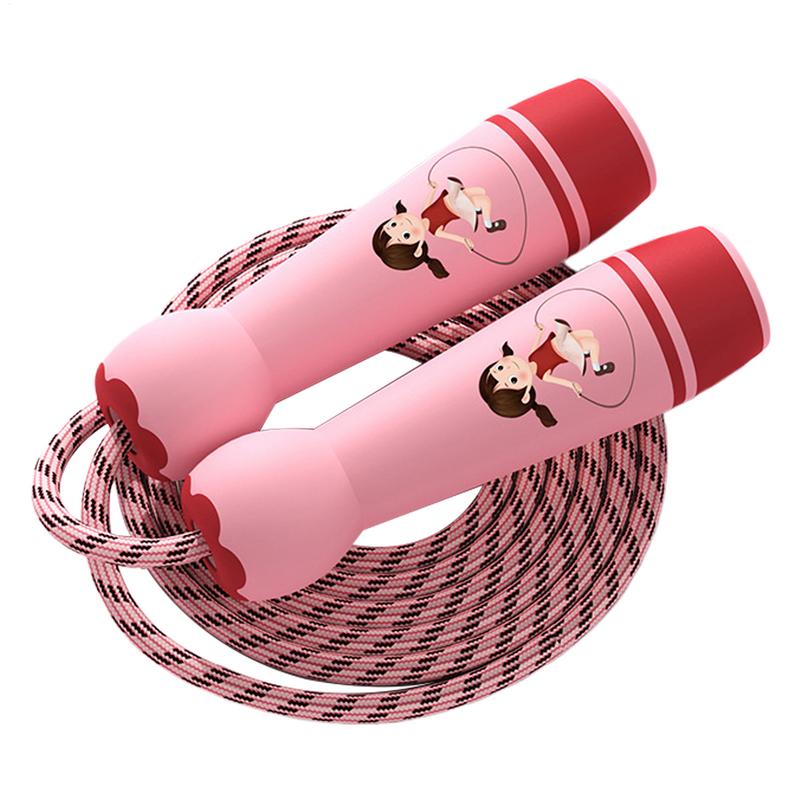 Kids Jump Rope Adjustable Cotton Jumping Cord Soft Skipping Rope With Smooth Handles For Kids Boys Girls Children Outdoor Fun