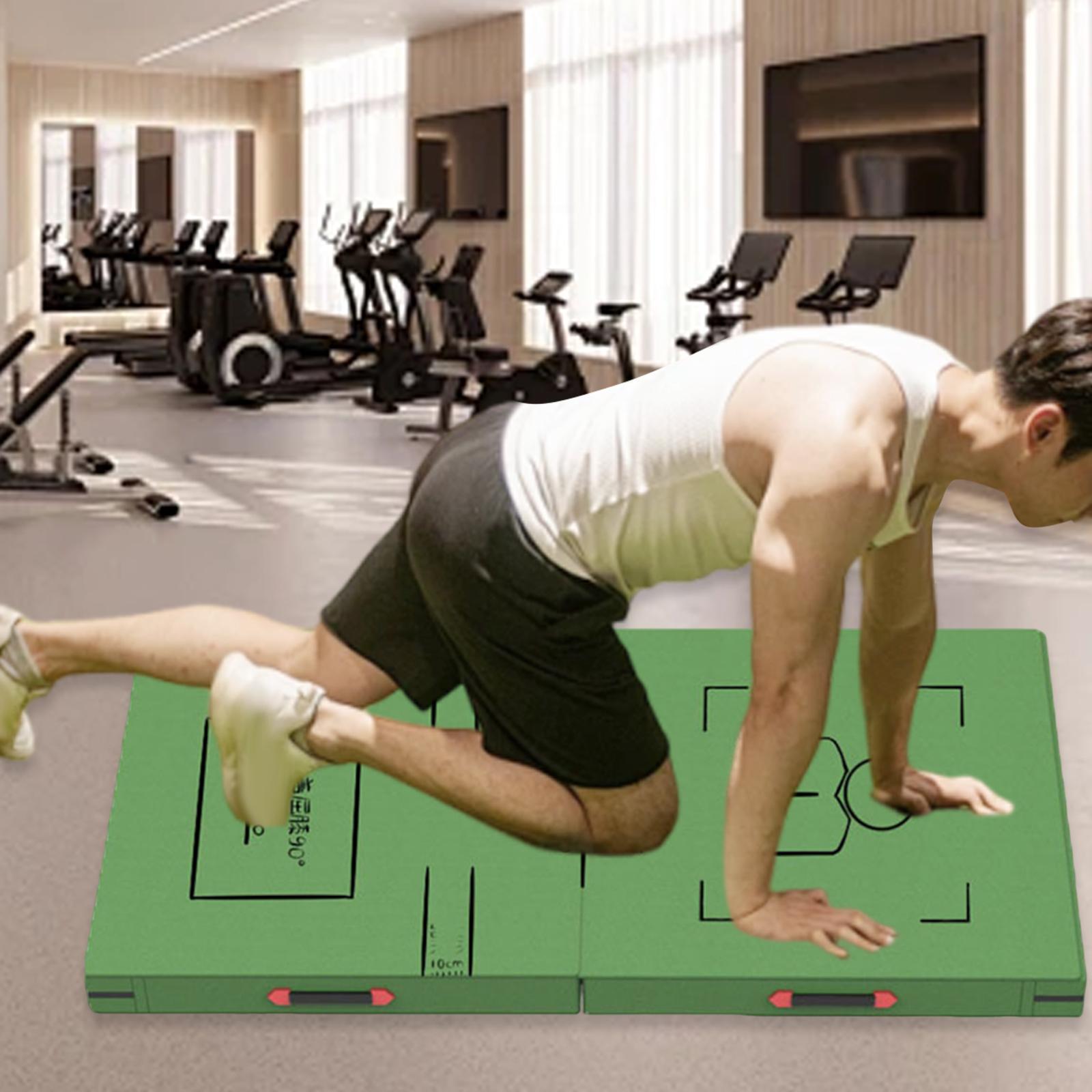 Folding Exercise Mat with Carrying Handles Training Gymnastics Balance Mat Multipurpose for Workout Aerobics Yoga Gym Sit Ups