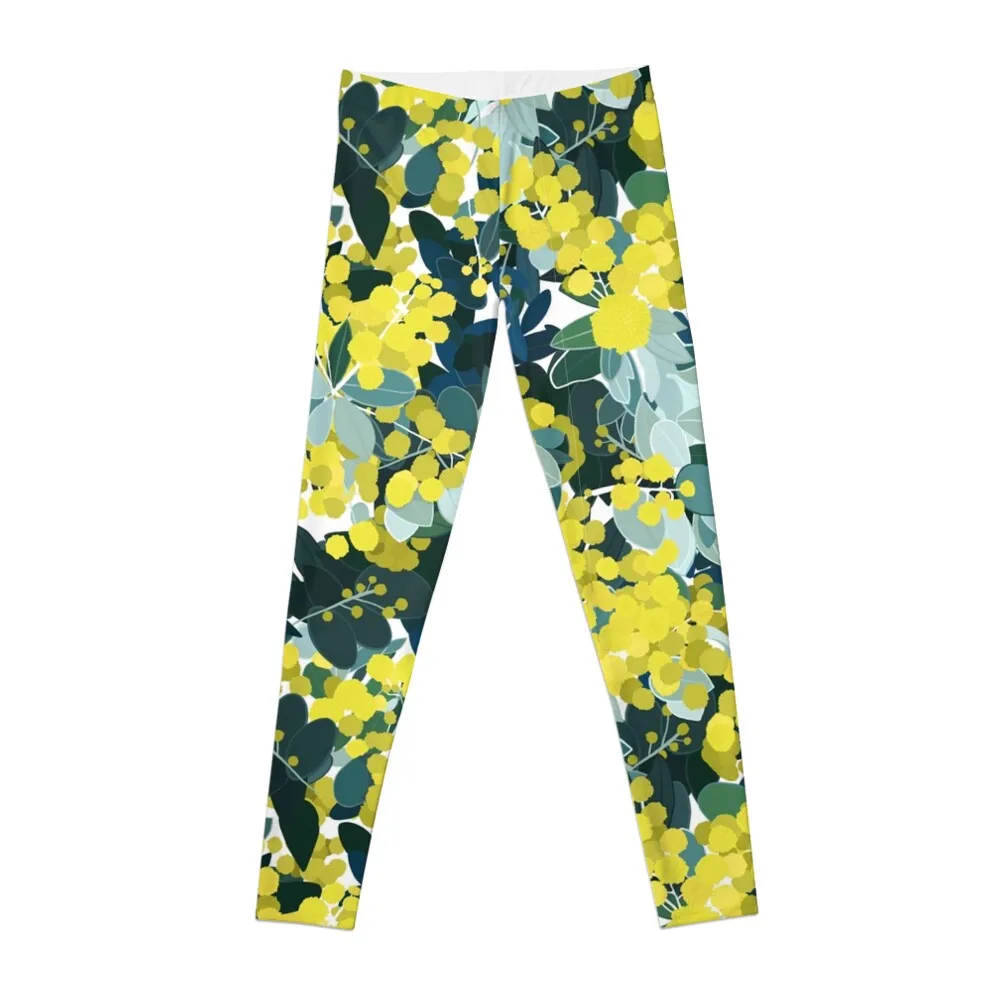 Australian yellow wattle Leggings push up legging Women's push up jogging pants workout clothes for Womens Leggings