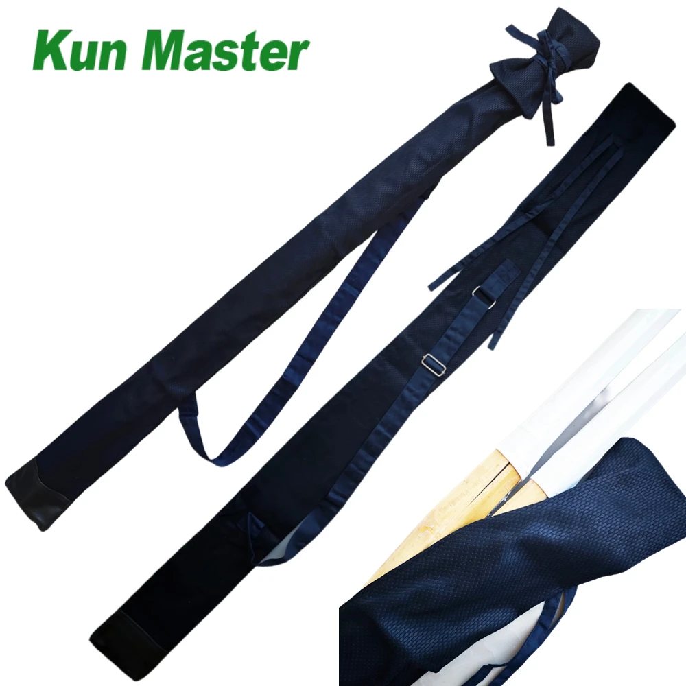 Cotten Leather Kendo Aikido Iaido Sword Bag  Japanese Carry Bag With Strap Hold 2 Swords Length 138cm Width 12cm