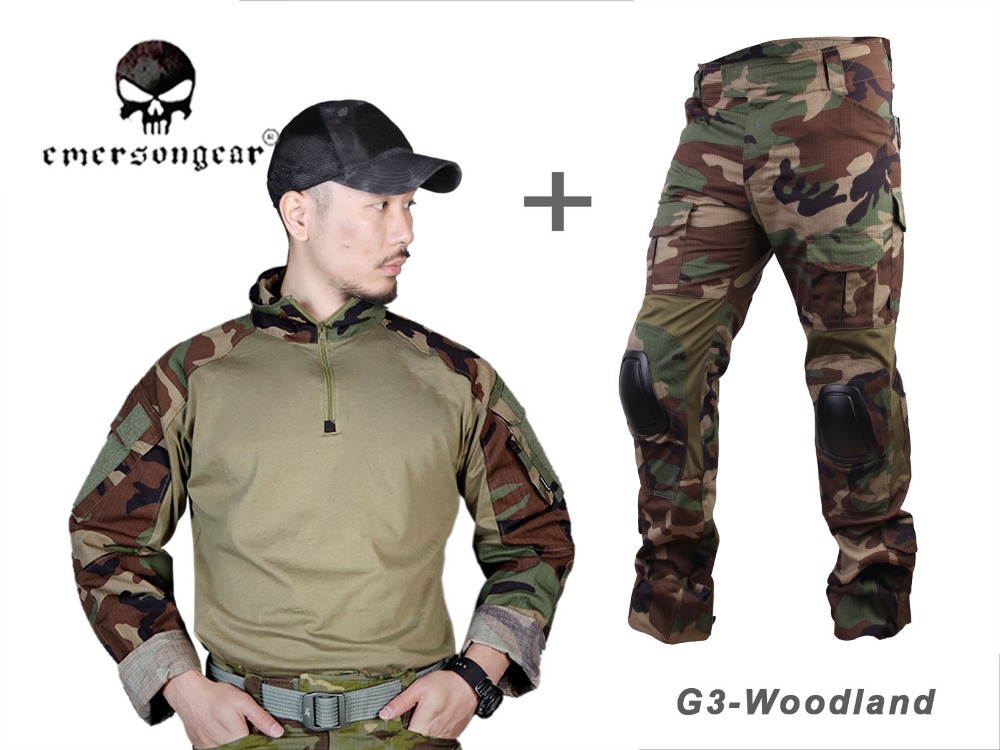 Emersongear tactical military uniform Gen3 combat shirt pants woodland em9278 em7044