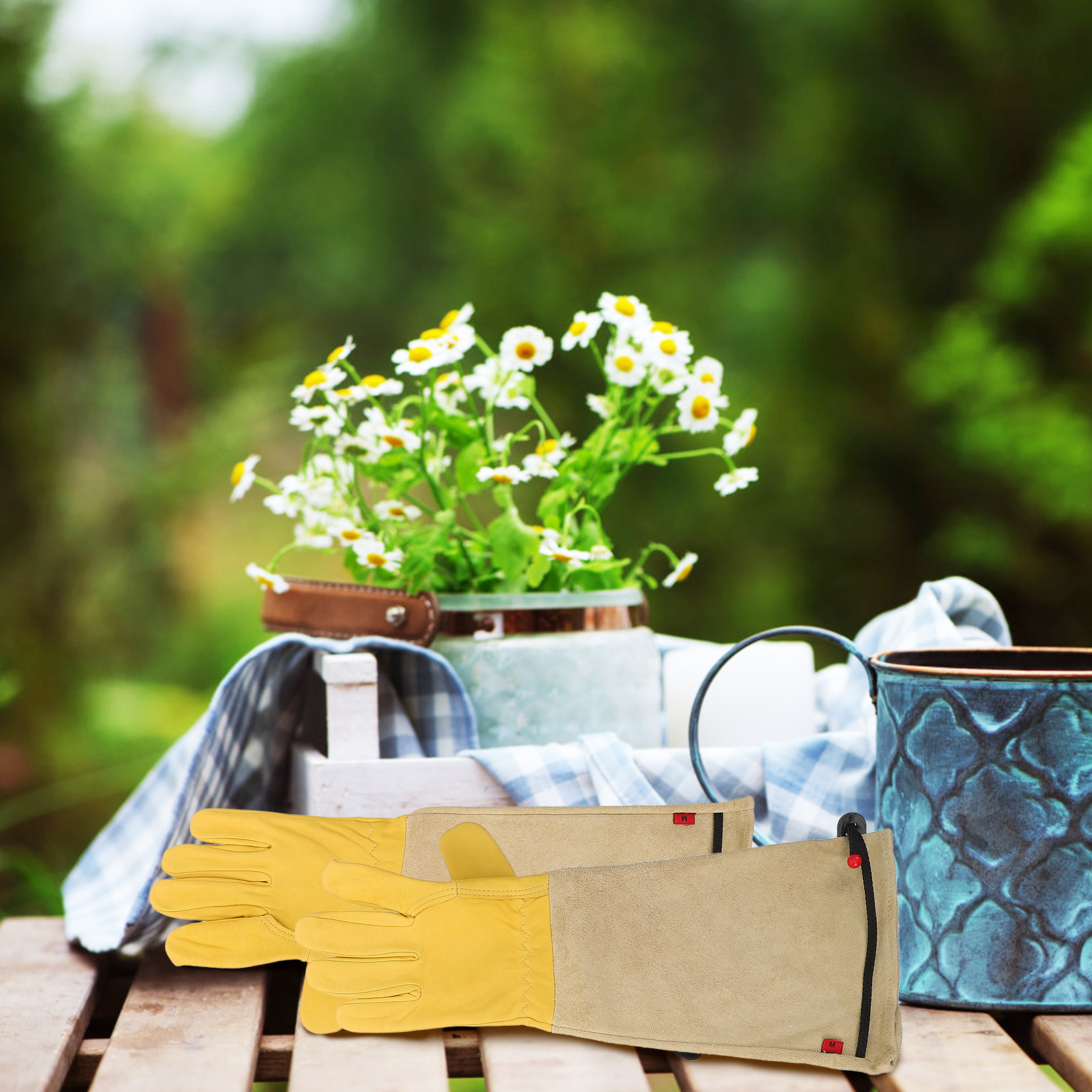 Gardening Gloves for Men Women Outdoor Work Protective Heavy Duty Non Slip Carrying Gloves Pruning Cacti Rose Bushes Handling