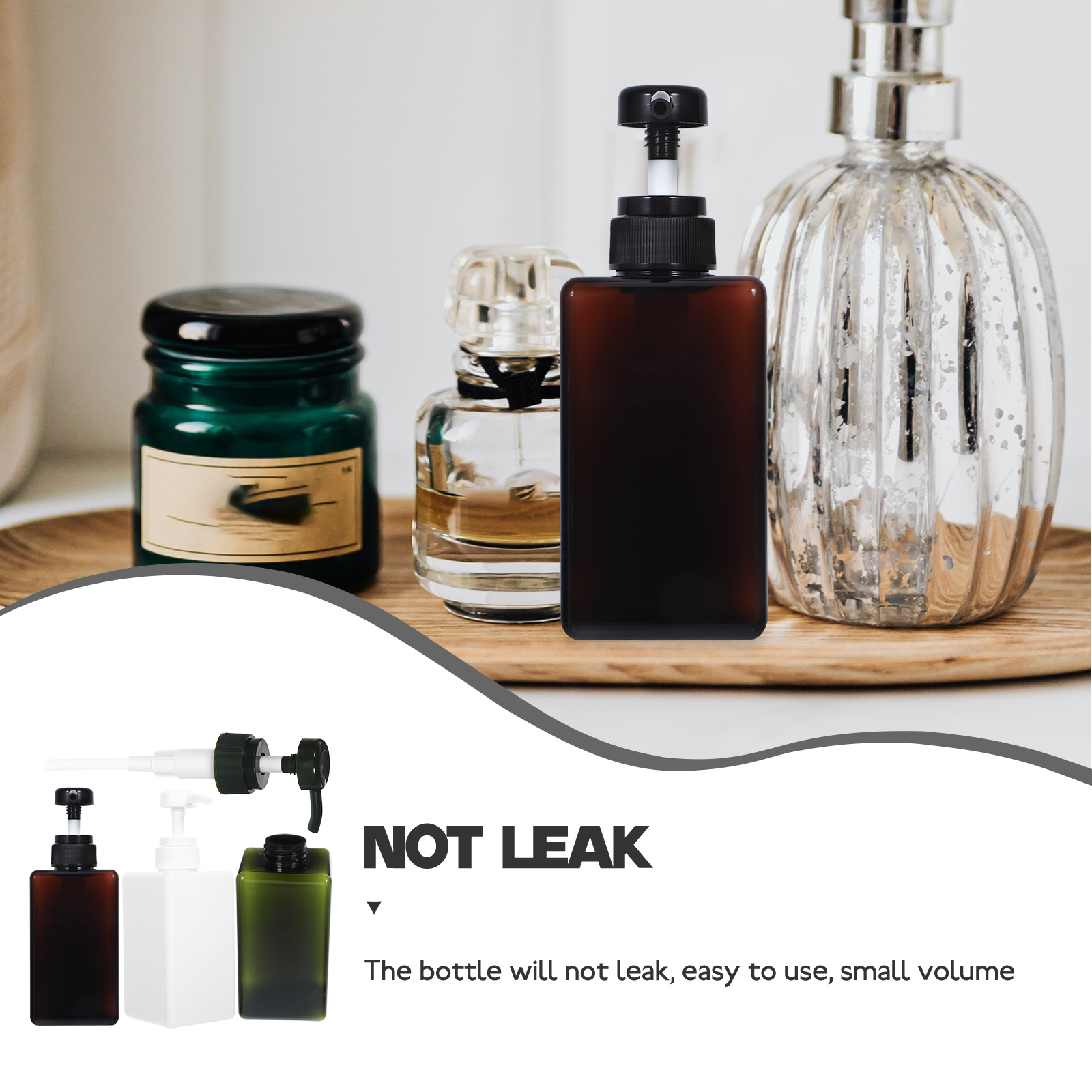 3pcs Lotion Pressing Type Sub Bottle Compact Portable Multipurpose PP Storage Bottle for Hand Shampoo Soap Water Home