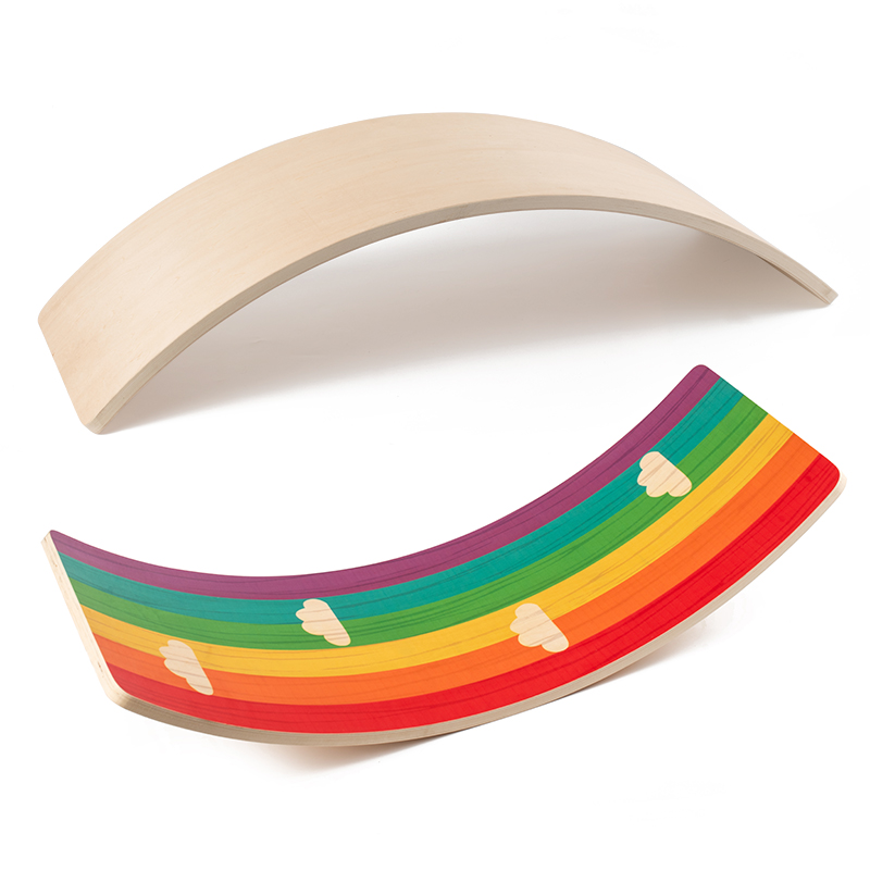 Children Wooden Balance Board Fitness Training Sports Curvy Unvarnished Yoga Exercise Board 2025 New