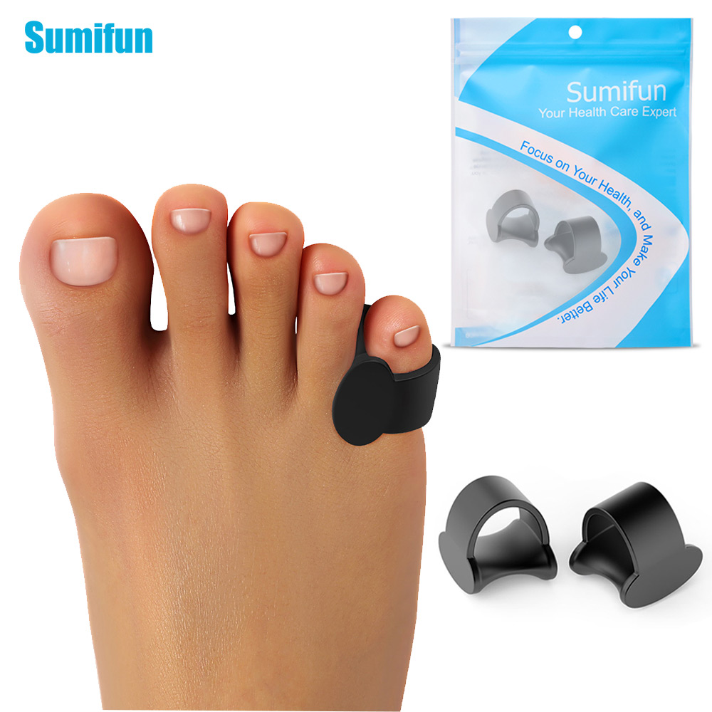 2Pcs/Pair Black Silicone Little Toe Protector Foot Corn Calluses Blister Protection Anti-Wear Hole Toes Separator Foot Care Tool