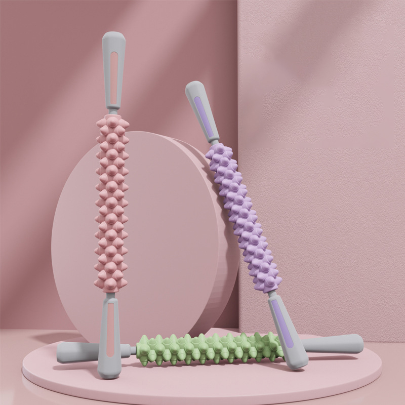 New Yoga Massage Stick Yoga Fitness Wolf Teeth Muscles Massage Stick Calves Thighs Quadriceps Arm Forearm Relaxation Accessories