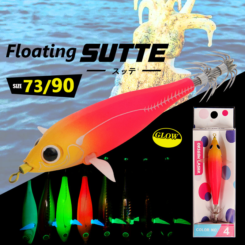 NOVA 8 Colors Shrimp 7.3CM/9CM Luminous Color Fins Wooden Shrimp Lures Squid Shrimp Fishing Bait