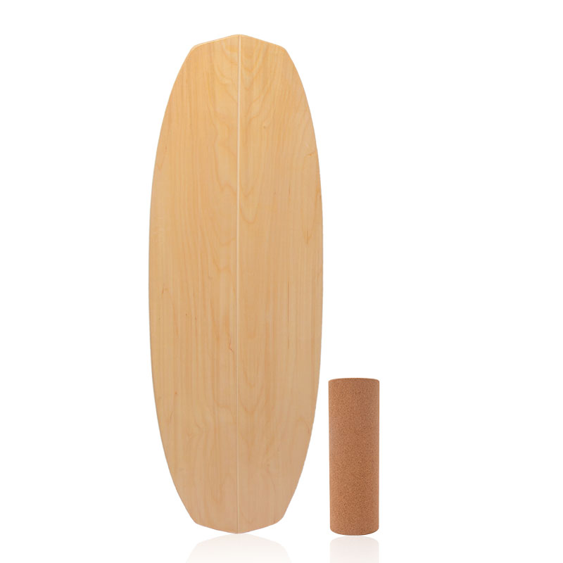 Factory Direct Sale Custom Gym Fitness Trainer Core Roller Wooden Board Balance Board Surf With Cork Roller 2025 New