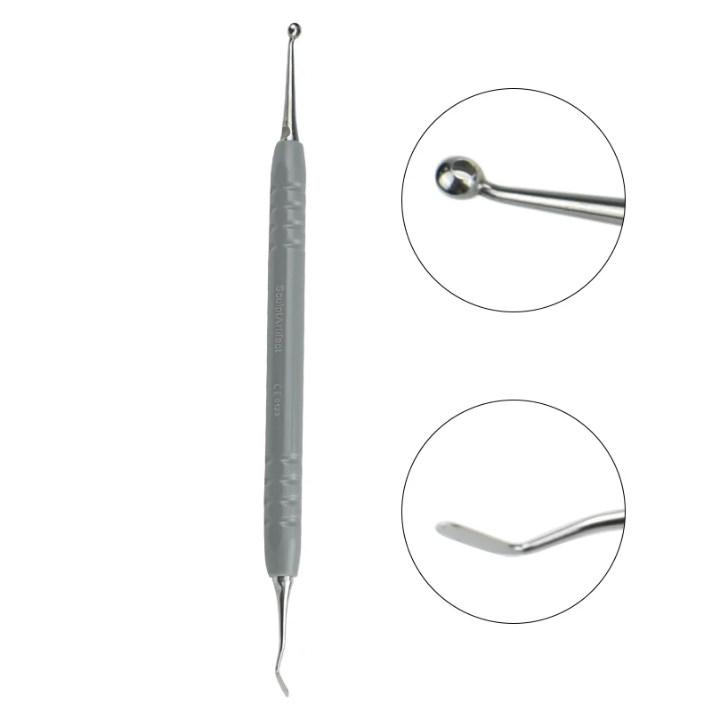 Dental Resin Filled Spatula Trimmer Light Curing Composite Filler Gray Original Handle Foam Pad Nano Veneer Tool