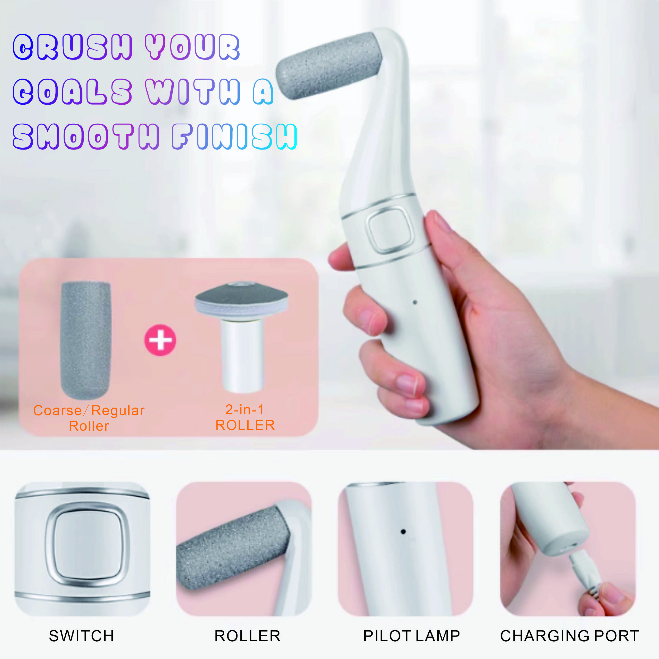 Electric heel crack dead skin scrub electric grinding foot care tool professional dead hard skin scab remover tool
