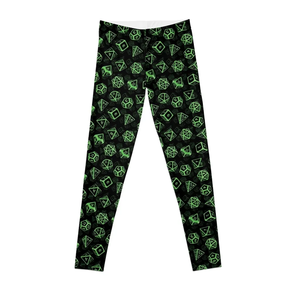 D20 Dice Set Pattern (Green) Leggings Legging sport Women sportwear high waist Sports female Womens Leggings
