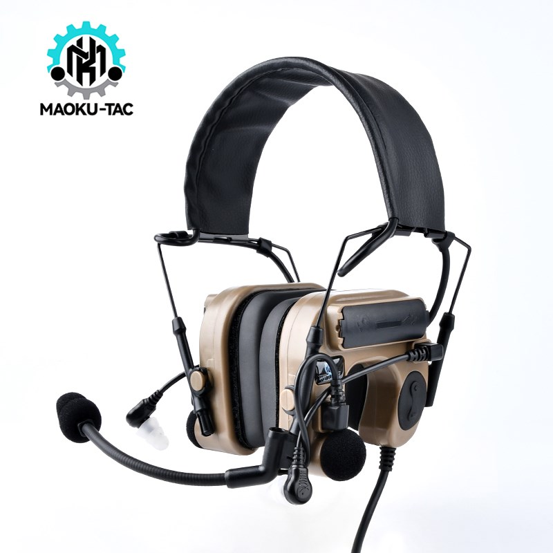 Tactical COMTAC IV Headset Anti-Noise Pick Up Sound Headphone Outdoor Battle Communication Earphone Vacuum Catheter Earplugs