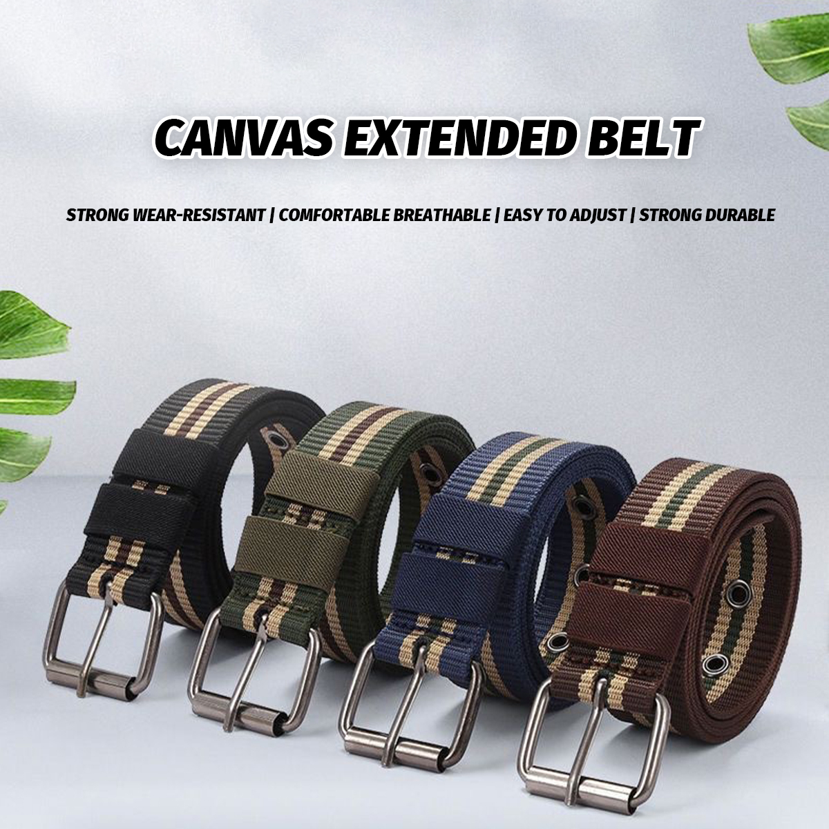10pcs Tactical Canvas Belts Men Women Extended Universal Pin Buckle Belts Outdoor Hunting Multifunctional Training Student Belts