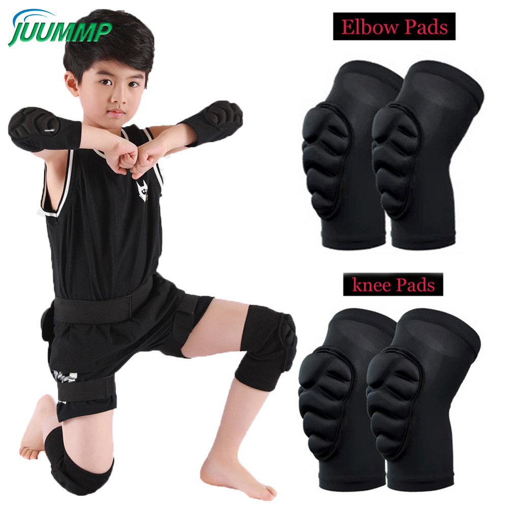 1Pair Thick Sponge Knee Pads Elbow Sleeves Avoidance Sport Kneepad Football Volleyball Knee Brace Support for Kids Child Youth