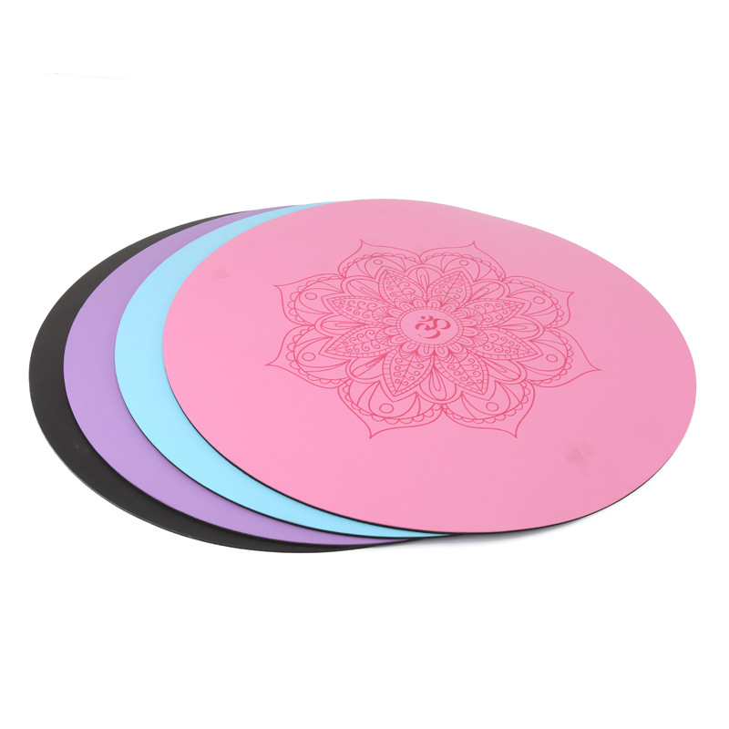 Eco Friendly High Quality Private Label Print Natural Custom Round PU Rubber Yoga Mat