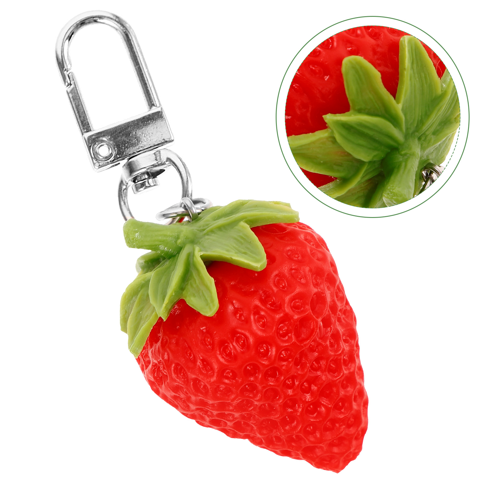 Strawberry Shaped Keychain Fruit Design Key Chain Portable Bag Pendant Decorative Luggage Tag Customized Jewelry Metal Keychain