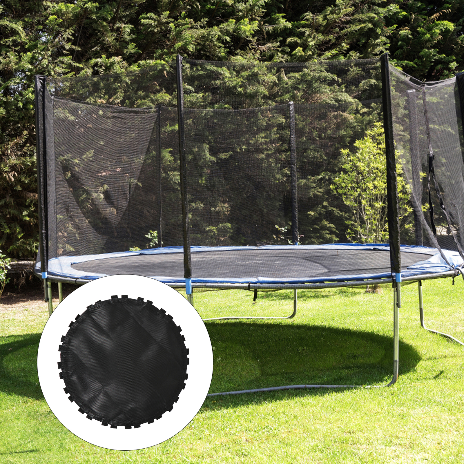 1pc Trampoline Replacement Mat Round Jumping Bed Strong Cloth Fabric for 38inch Frame Durable UV Resistant Outdoor Use with V