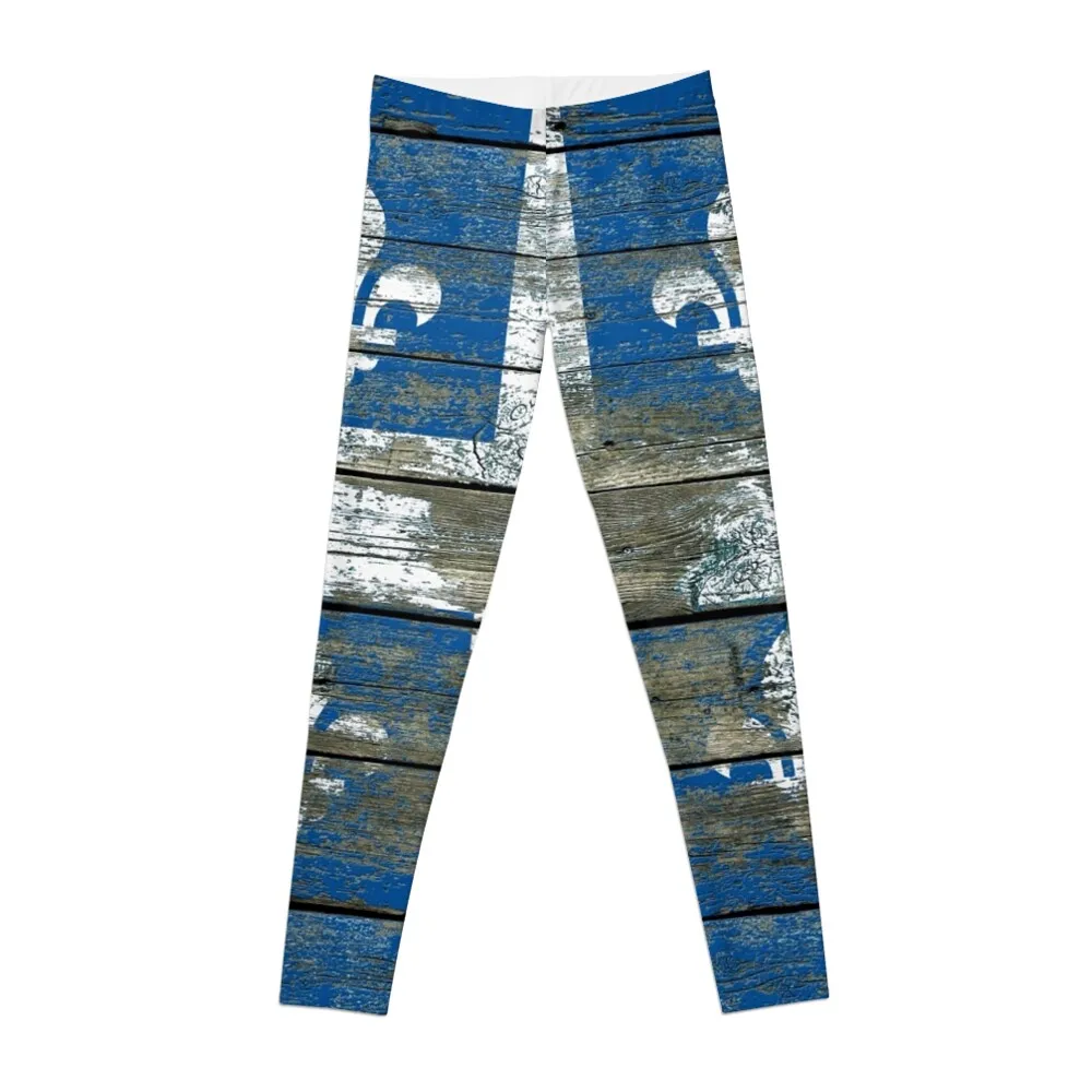 Flag of Quebec on Rough Wood Boards Effect Leggings sportswear for gym active wear Women's sports Womens Leggings