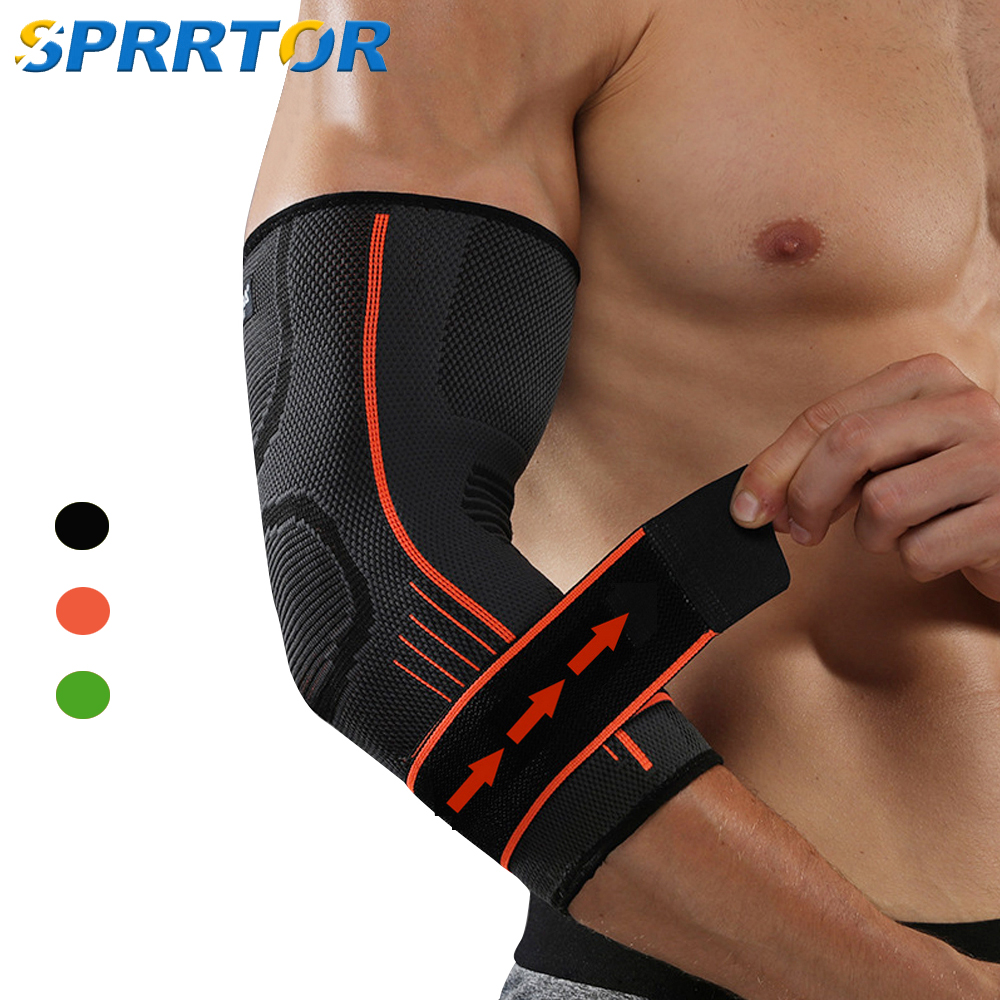 1Pcs Elbow Brace Support with Strap,Compression Sleeve Arm Support Adjustable for Running,Workout,Tennis,Tendonitis,Arthritis