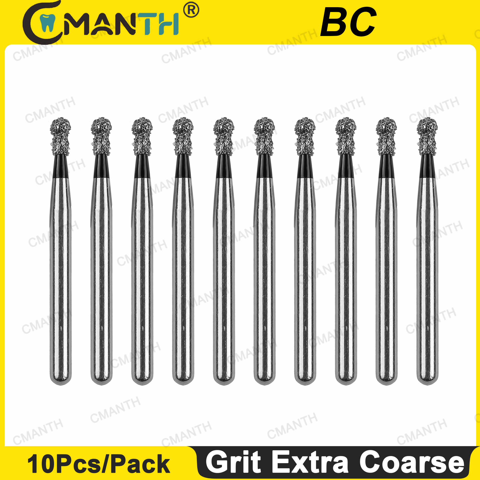 Dental Diamond Burs Drill Dentistry Drill FG 1.6mm Grit Extra Coarse BC-42B Fit High Speed Handpiece Handle 10Pcs/Pack