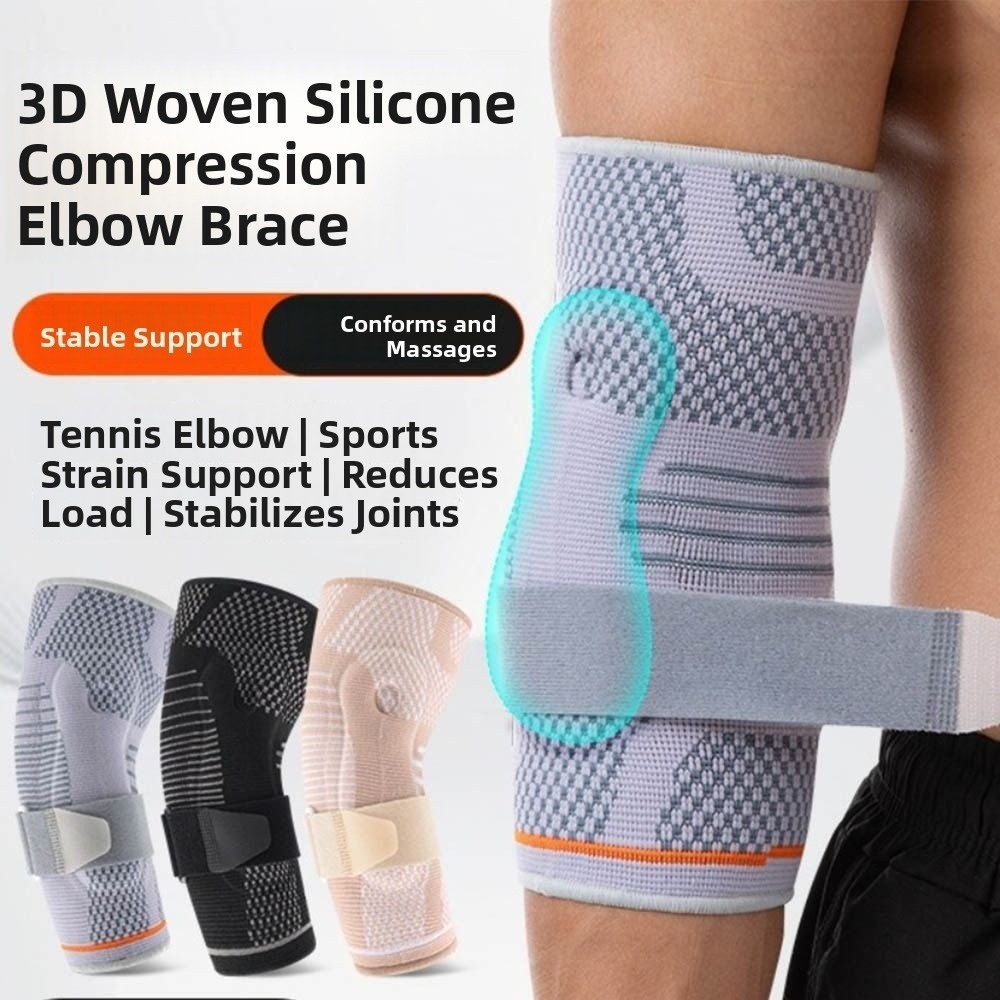 with Strap Elbow Support Elastic Absorb Sweat Anti-slip Sports Elbow Protective Pad Compression Adjustable Elbow Brace