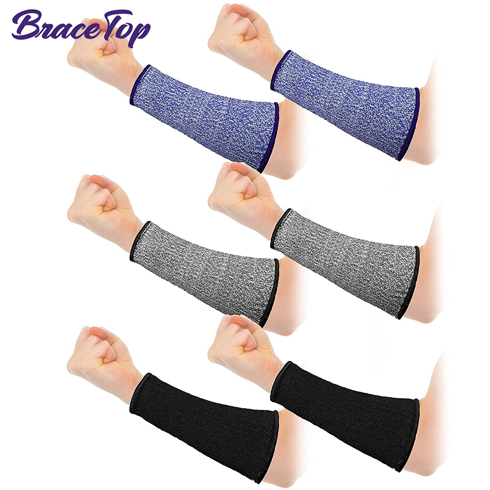 BraceTop 3 Pairs Cut Resistant Sleeve Arm Level 5 Protection Sleeve, Anti-cut Arm, Anti-knife, Wrist Guard, Safety Protection