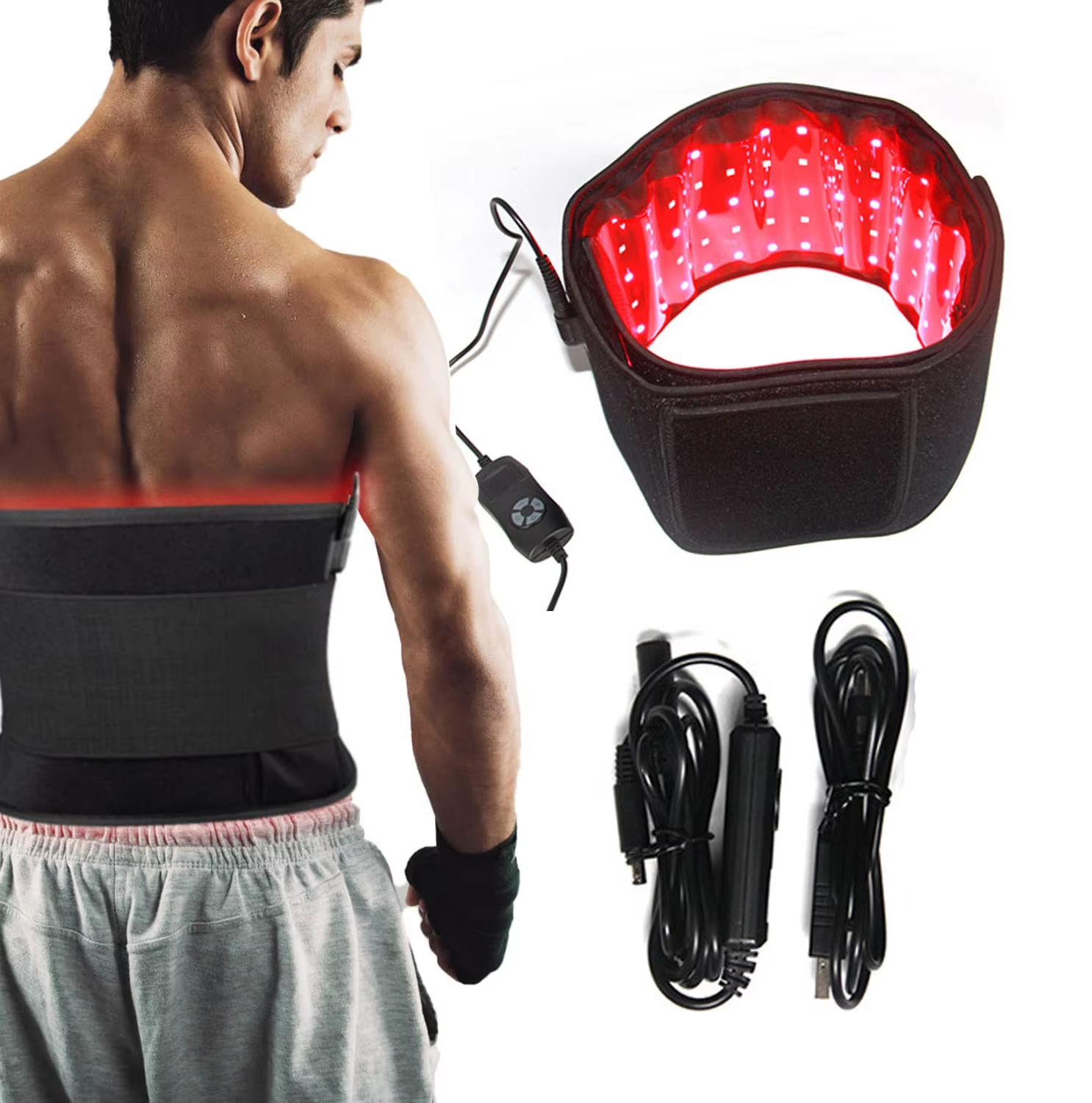 LED Red Light Therapy Belt 660nm /850nm Near Infrared Light Therapy Devices Pad 300 LEDs Red Health Waist Shaper Belt
