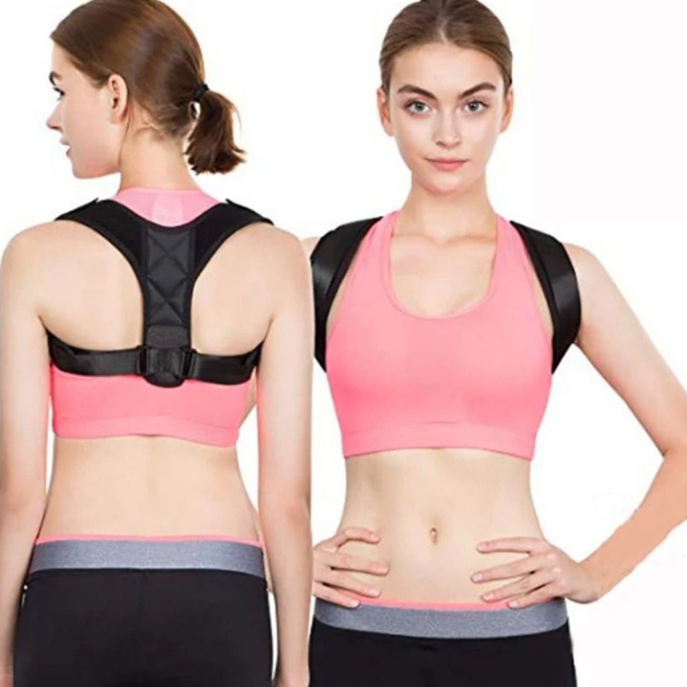 Polyester Back Straightener Full Back Breathable Back Posture Corrector Support Black Upper Back Brace Home