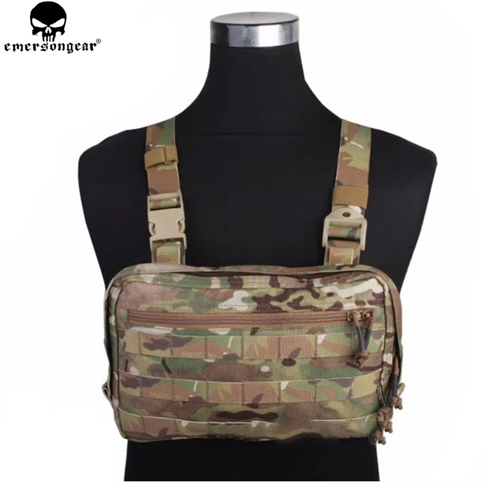 EMERSONGEAR EDC Bag Chest Recon Bag Tool Pouch Combat Tactical Vest Pouch Bag Multi-camo Black EM9285