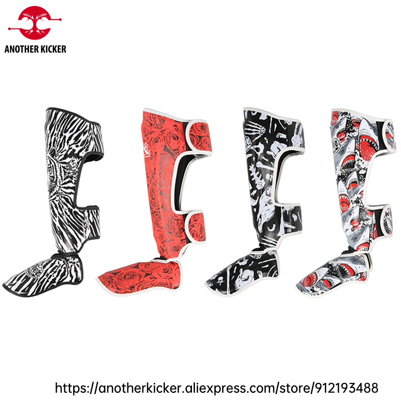 Kickboxing Shin Guards Muay Thai Shin Pads Men Women Adjustable Leg Guards with Instep Protection Shinguards MMA Training Gear