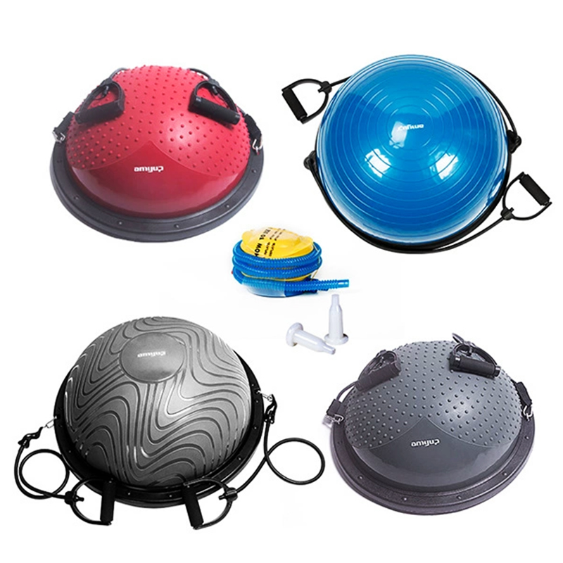 Explosion Proof Thickened Speed Training Balance Ball Fitness Pilates Half Balance Yoga Ball With Resistance Band New