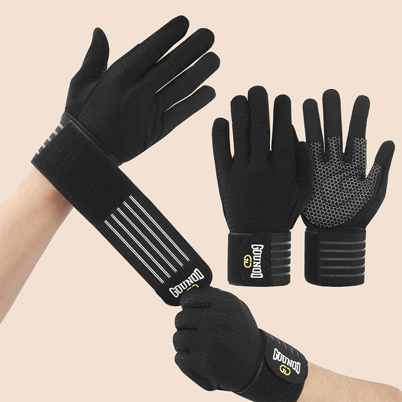 Full-finger Fitness Gloves Sports Breathable Wristbands Wear-resistant Barbell Equipment, Weightlifting Iron Sports Gloves