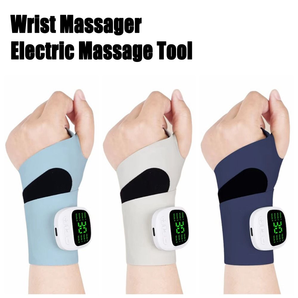 Cordless Wrist Massager 8 Mode Vibration Relieves Electric Massage Tool USB Rechargeable Detachable Hand Massager Relax Muscle