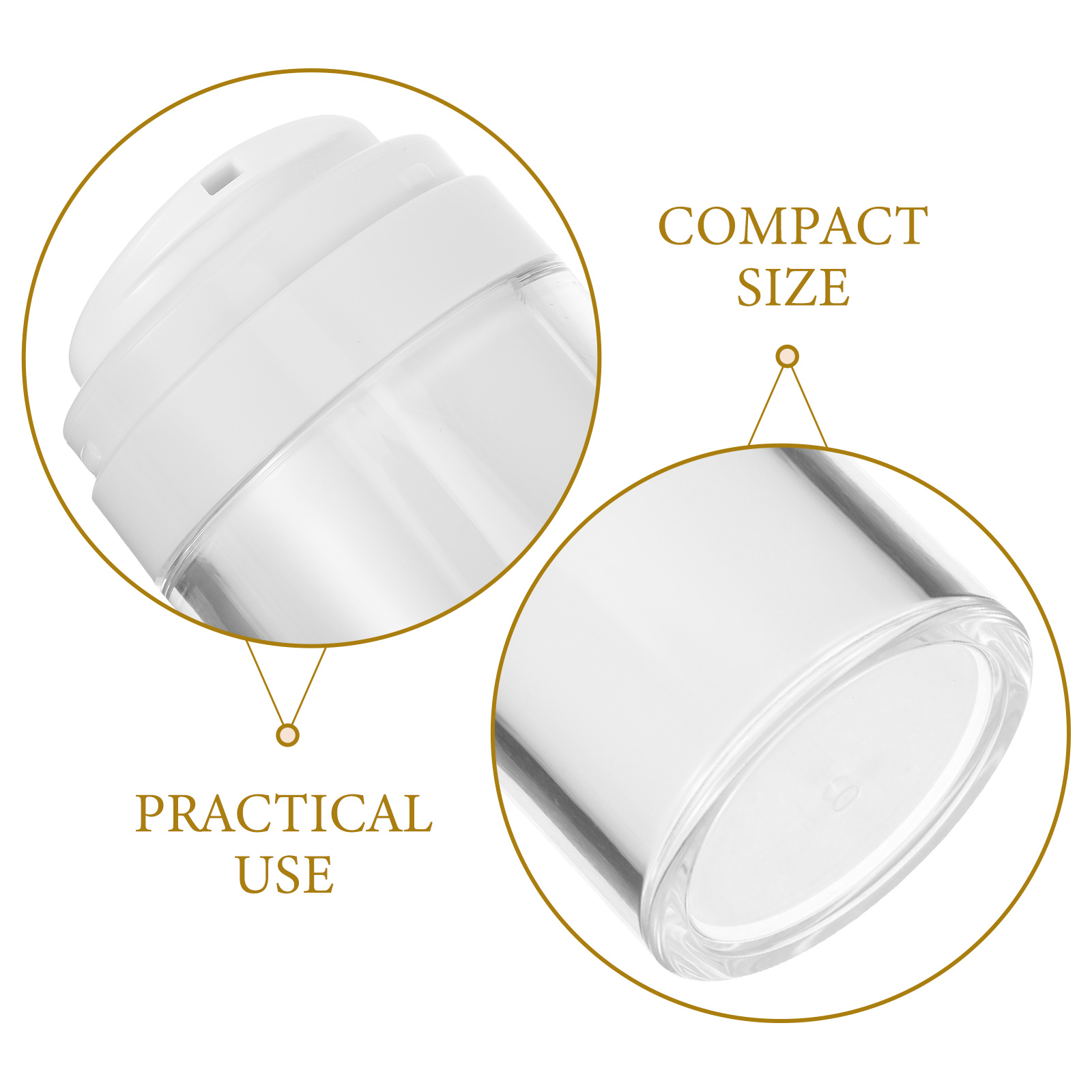 Cream Jar 30ml Reusable Containers Mini Sample Lotion Travel Push Down Dispenser Storage Small