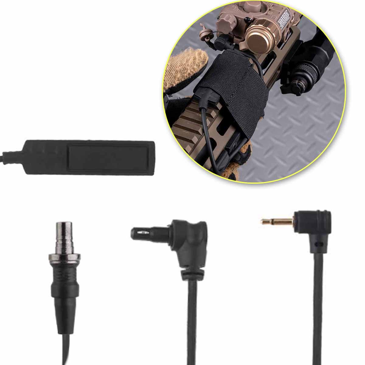 Tactical Laser Sight Flashlight SF Style Line Control Switch PEQ Remote Switch Suitable for Outdoor Hunting Air Gun Shooting