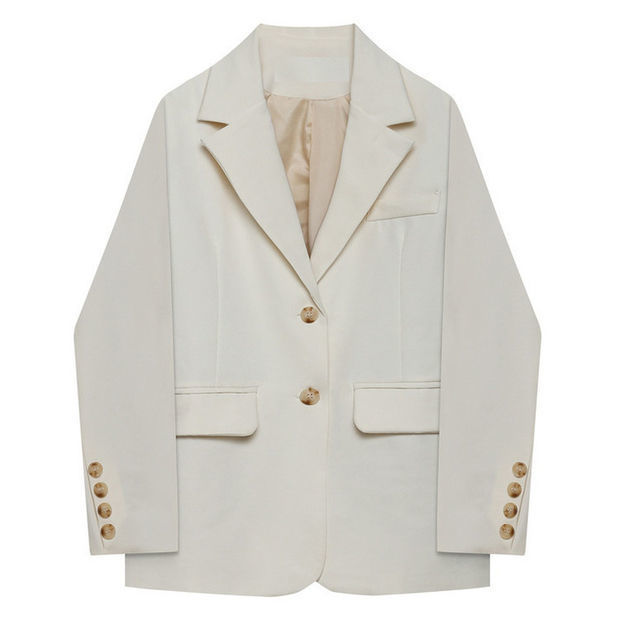 White small suit jacket 2024 spring plus size Korean version design British style women's small suit jacket  blazer feminino