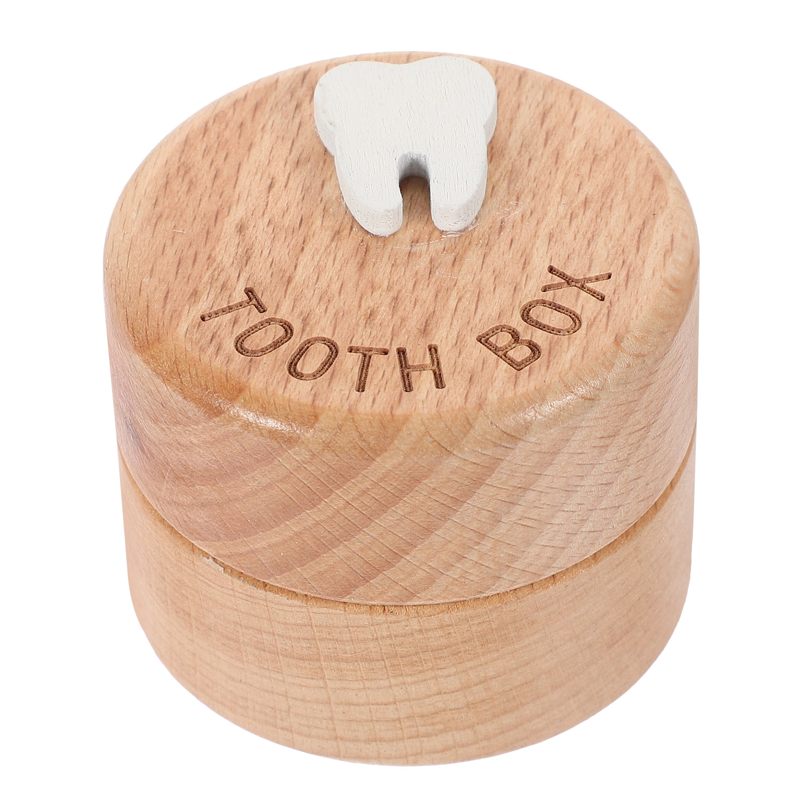 Wooden Baby Tooth Holder Keepsake Box Kids Teeth Storage Organizer Fetal Hair Container Portable Small Trinket Box Durable Safe