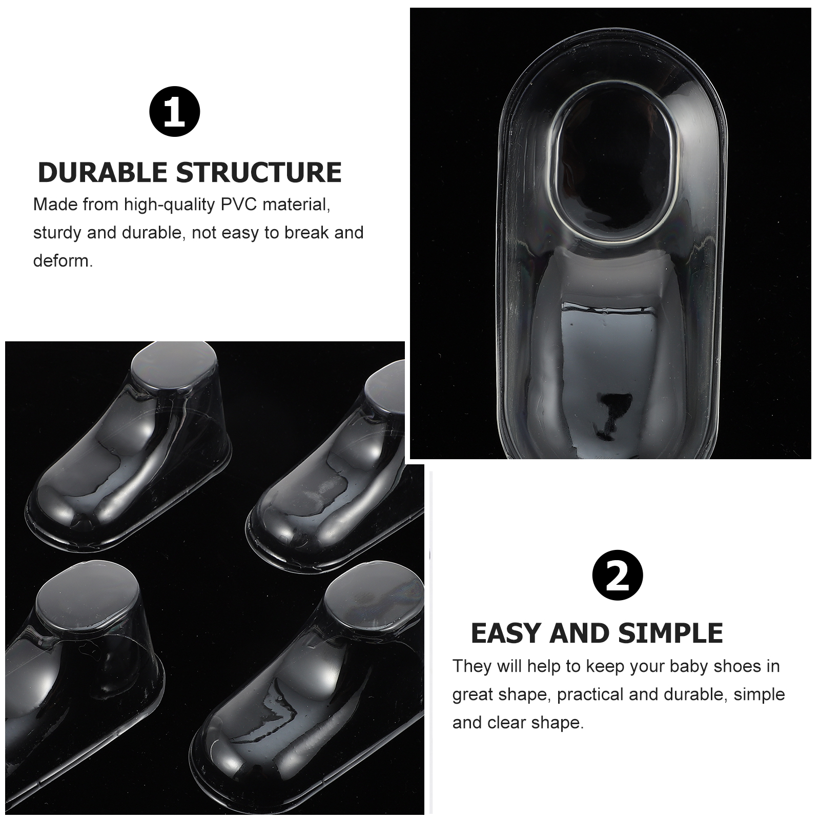 10pcs Foot Pvc Transparent Durable Lightweight Toddler Shoe Holder Display Stand For Shoes Socks Shop Use