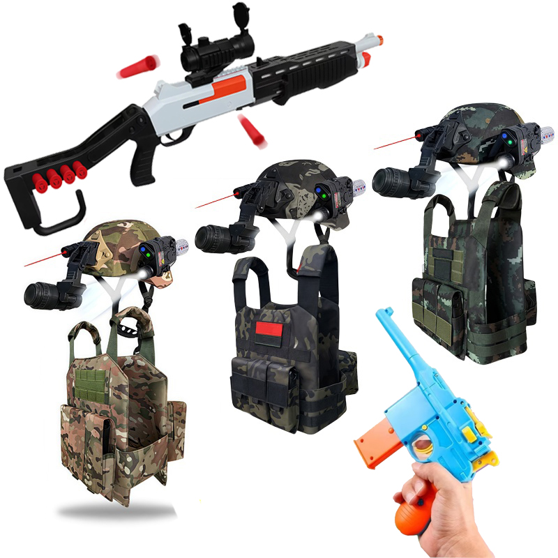 Children'S Military Tactical Training Uniform Set Hunting Special Combat Camouflage Uniform Helmet Set Vest Toy Gun Accessories