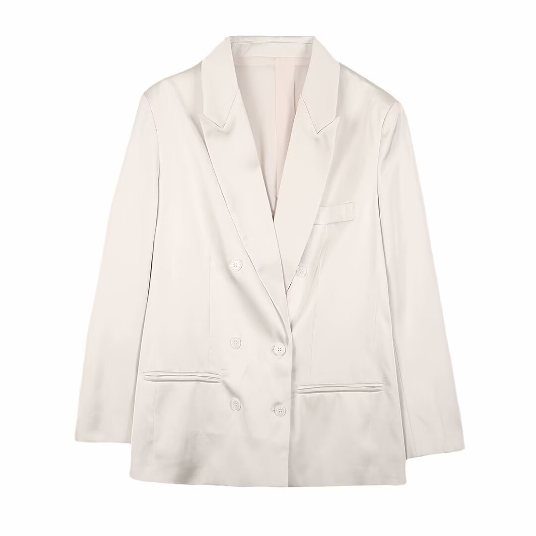 TAOP&ZA Women's 2025 Spring New Style Casual Temperament Versatile Double-breasted Suit Jacket 9394712