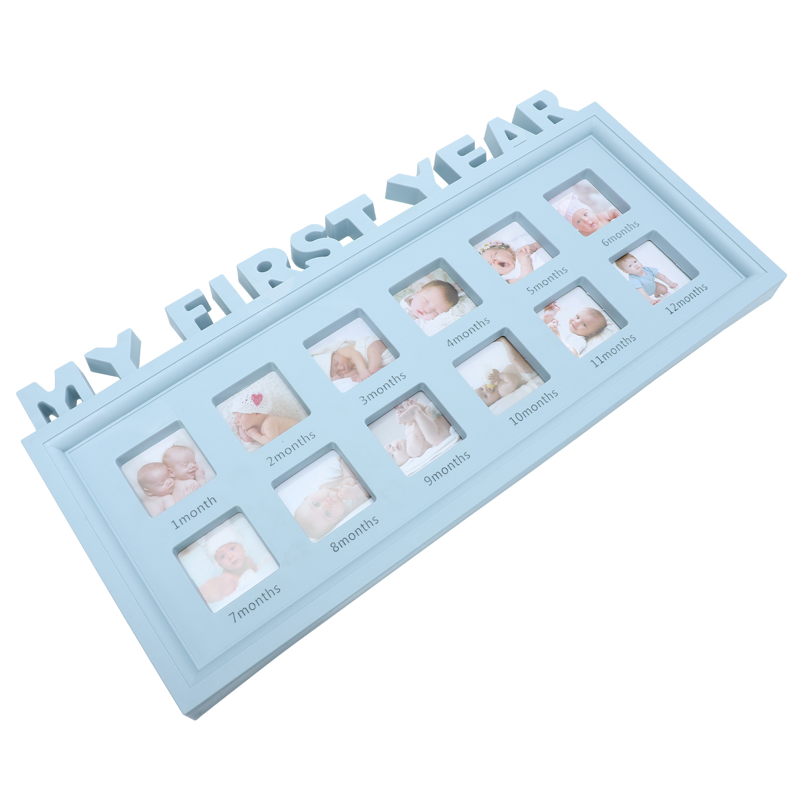 PVC Growth Memorial Photo Frame for Baby Milestone 12 Month Picture Display Wall Hang Bedroom Infant Keepsake Gift