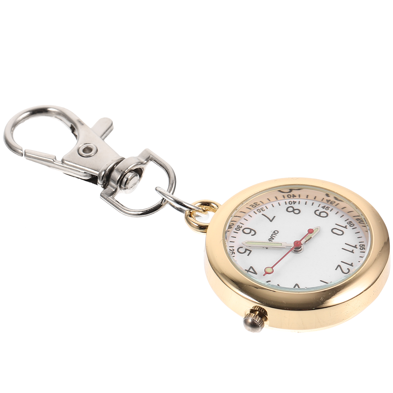 Stainless Steel Keychain Hanging Portable Timing Watch For Students Pocket Gift Durable Smooth Design Precise Time Display