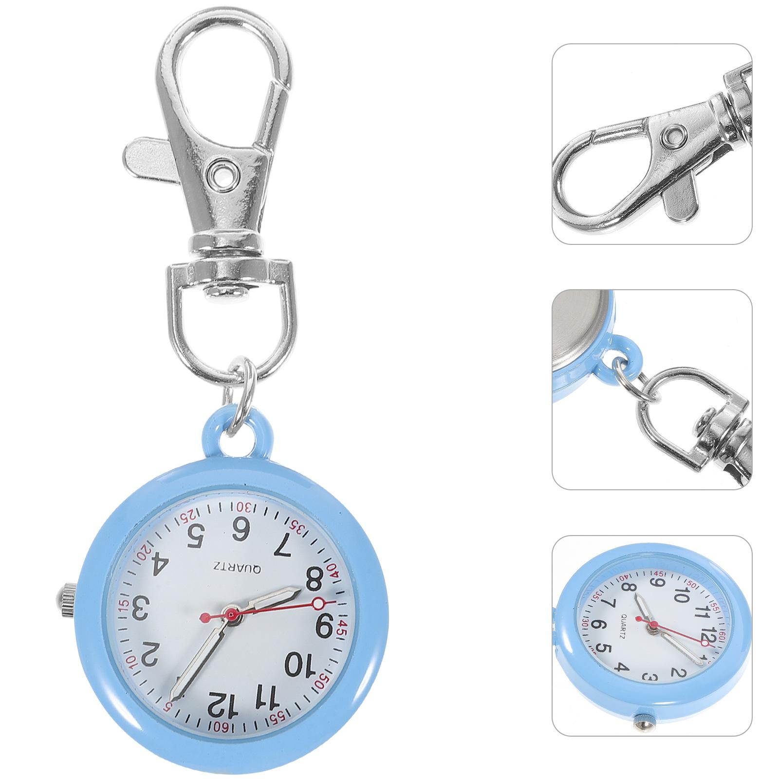 Fashion Quartz Pocket Watch Simple Metal Decorative Nurse Pocket Watch Hanging Lapel Keychain Brooch Pendant Ring Children Gift
