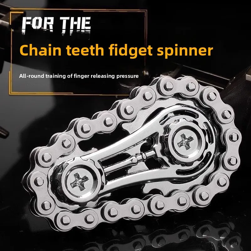 Sprockets Flywheel Fingertip Gyro Fidget Spinner Antistress Anxiety Metal Bike Chains EDC Spinner Fidget Toys For Adult Kids
