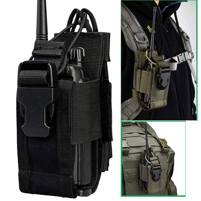 Tactical Molle Radio Pouch Walkie Talkie Holster Nylon Waist Pack Belt Bag Pocket Hunting Accessories