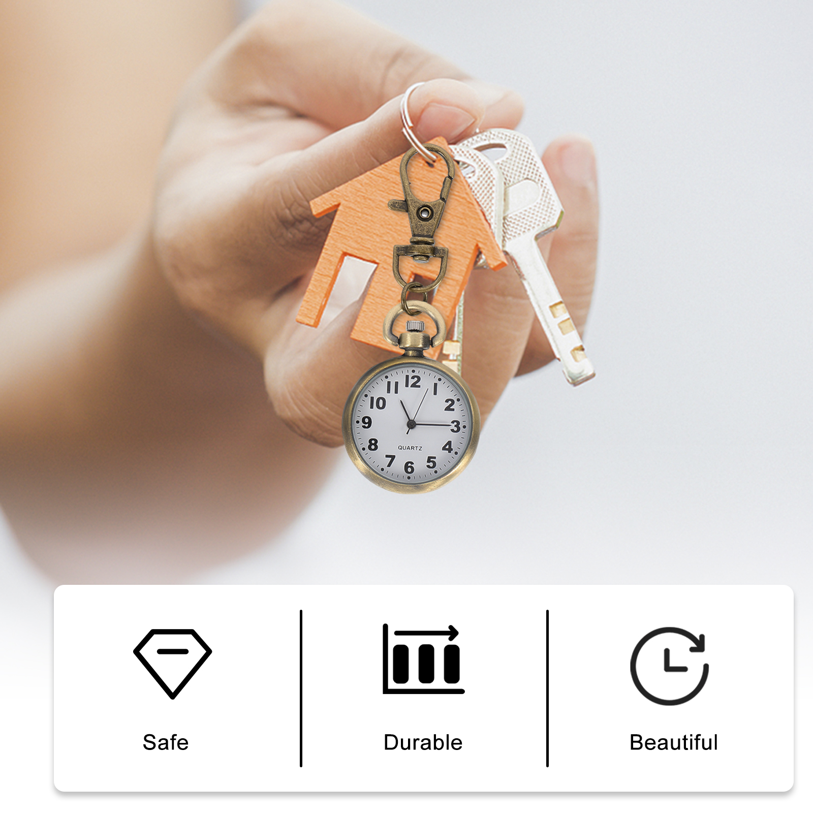 Hanging Pocket Watch For Nurses Keychain Women Medical Staff Durable Lightweight Portable Nurse Fob Watch Healthcare Gift Simple