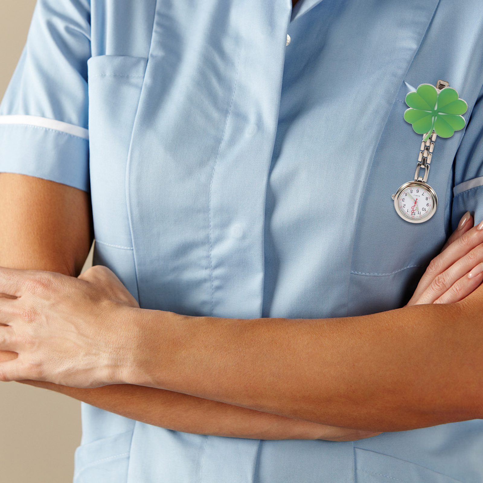 Pocket Waterproof Zinc Iron Alloy Nurses Table Watch Fob Portable Wrist Watch for Kids Elderly Timekeeping Gift