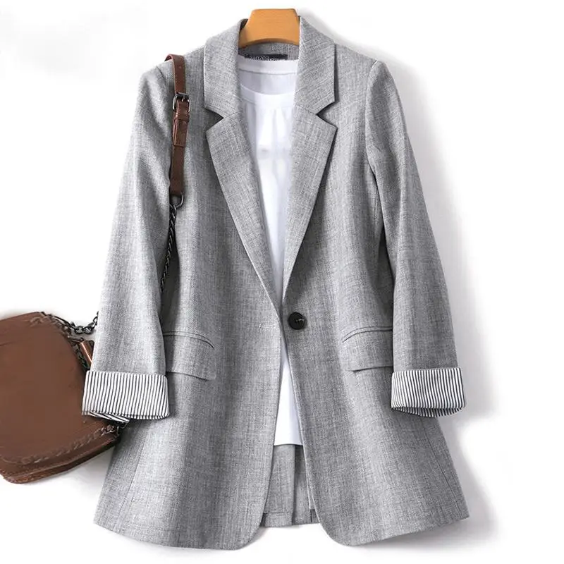 Autumn Elegant Women Work Blazer 2024 Fashion Solid Tops Suits Dating Holiday Loose Long Sleeve Outwears Coats Oversized