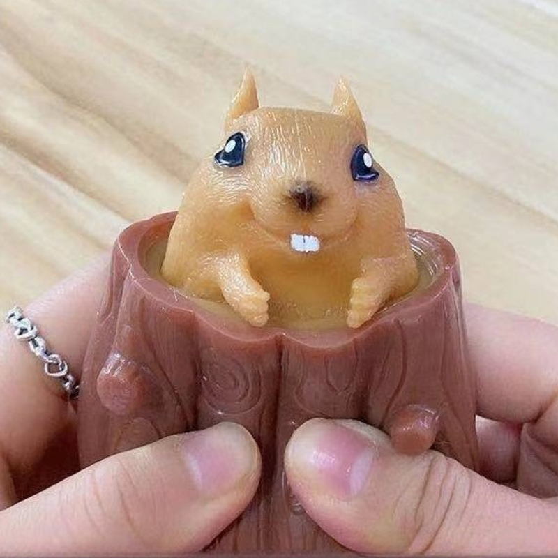 Spoof Funny Squirrel Cup Office Decompression Squirrel Stump Decompression Cute Pet Pinch Toy Squeeze Soft
