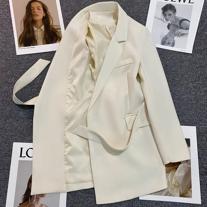 Jacquard Fashion Blazer Mujer  пиджак женский Office Slim With Sashes Coats  Women Clothing  Mujer Lady Outwear Jacket Designer